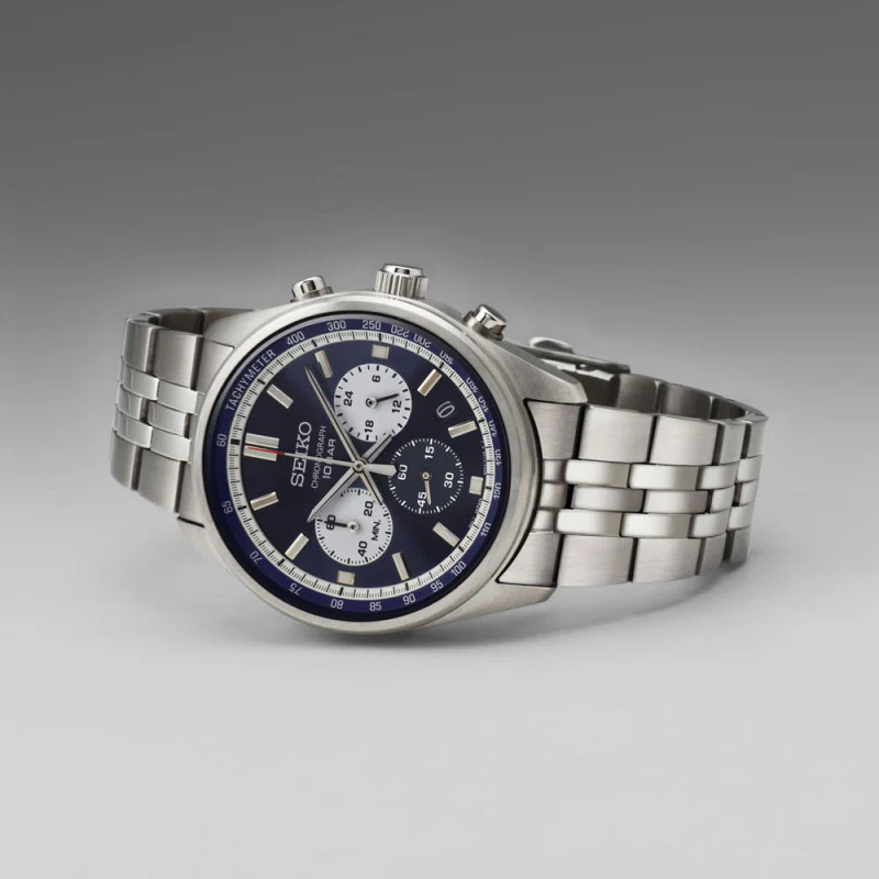 SEIKO CHRONOGRAPH SSB427P1 QUARTZ BLUE SUNRAY DIAL MEN WATCH - Image 2