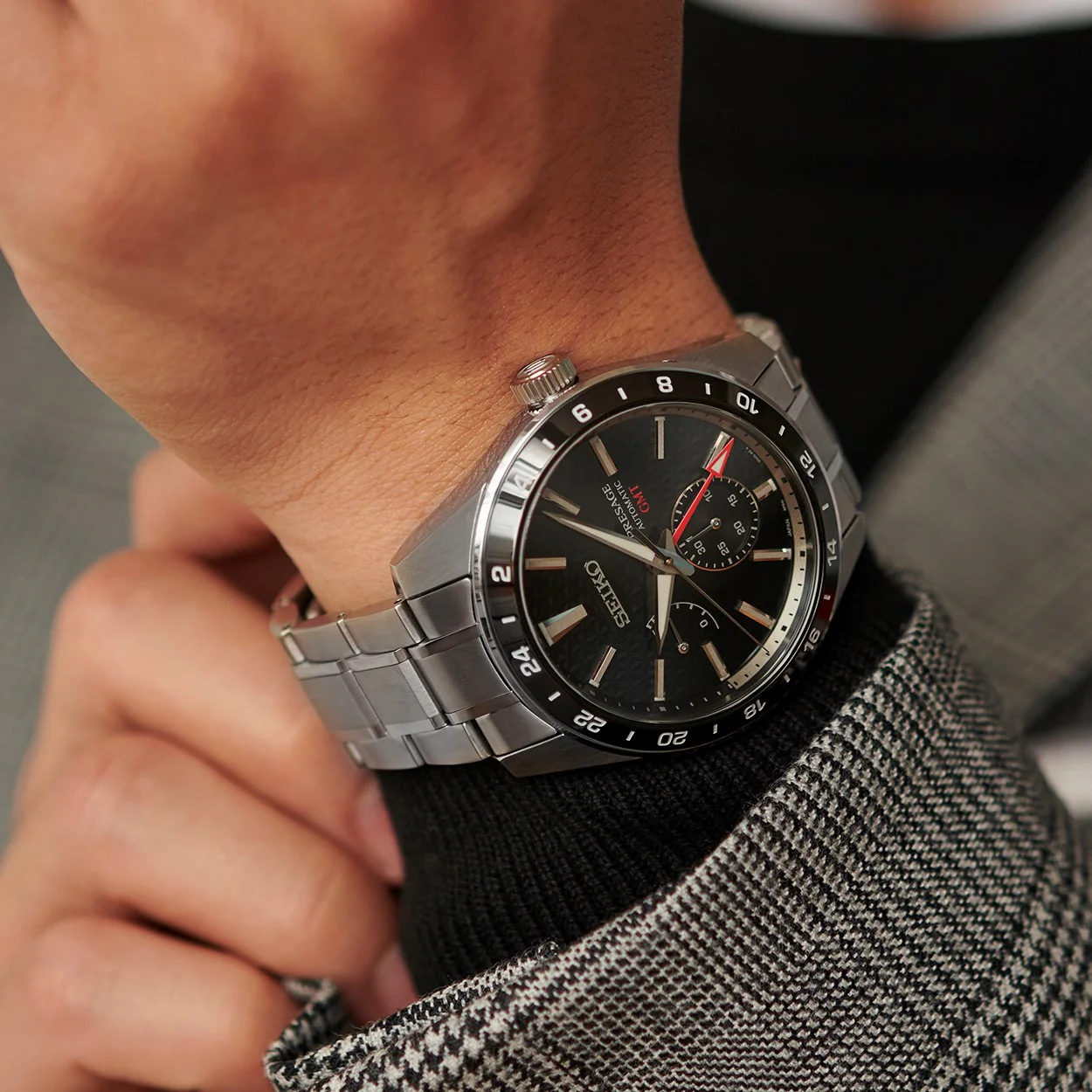 SEIKO PRESAGE SPB221J1 SHARP EDGED GMT AUTOMATIC MEN WATCH - Image 4