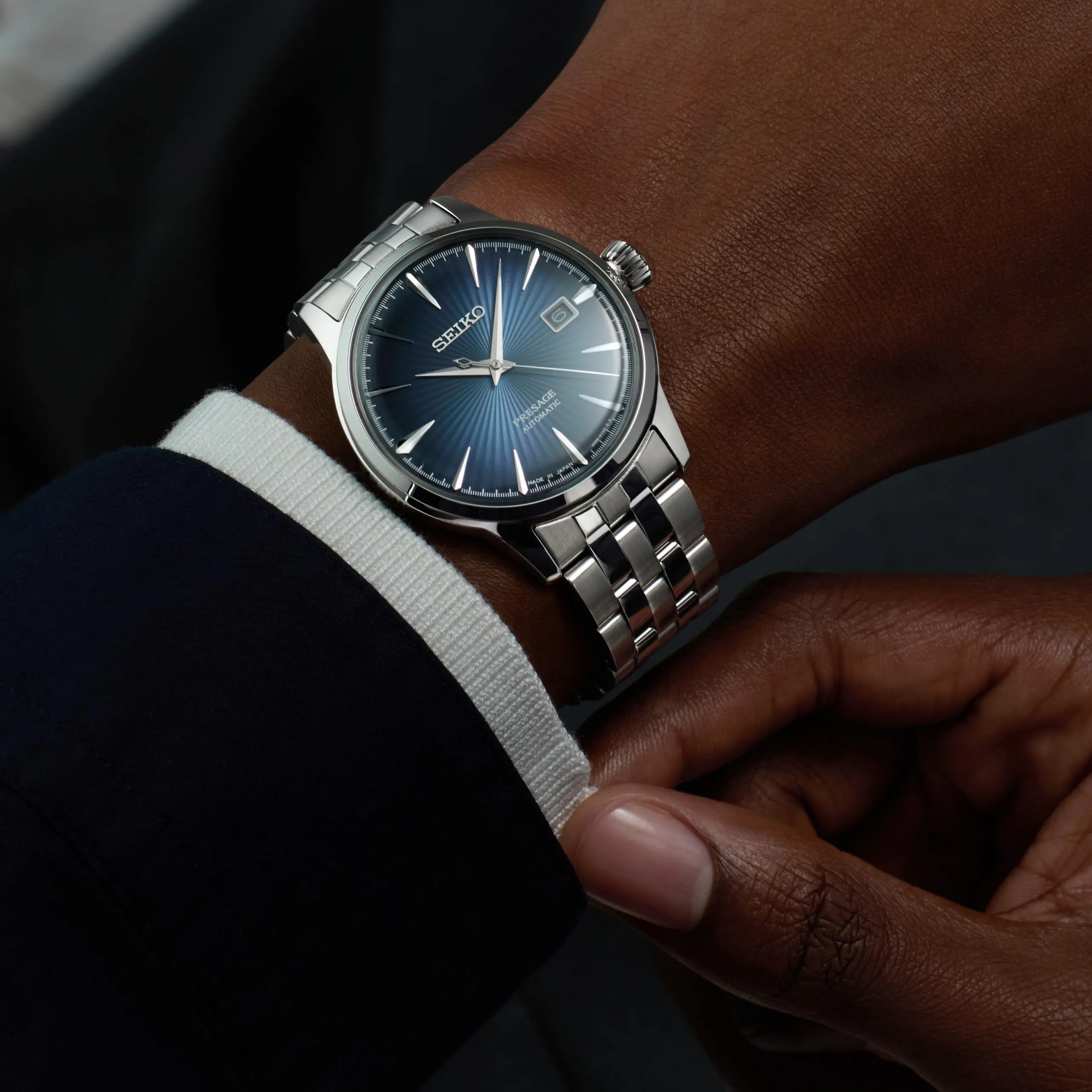 SEIKO PRESAGE SRPB41J1 COCKTAIL TIME "BLUE MOON" AUTOMATIC MEN WATCH - Image 3