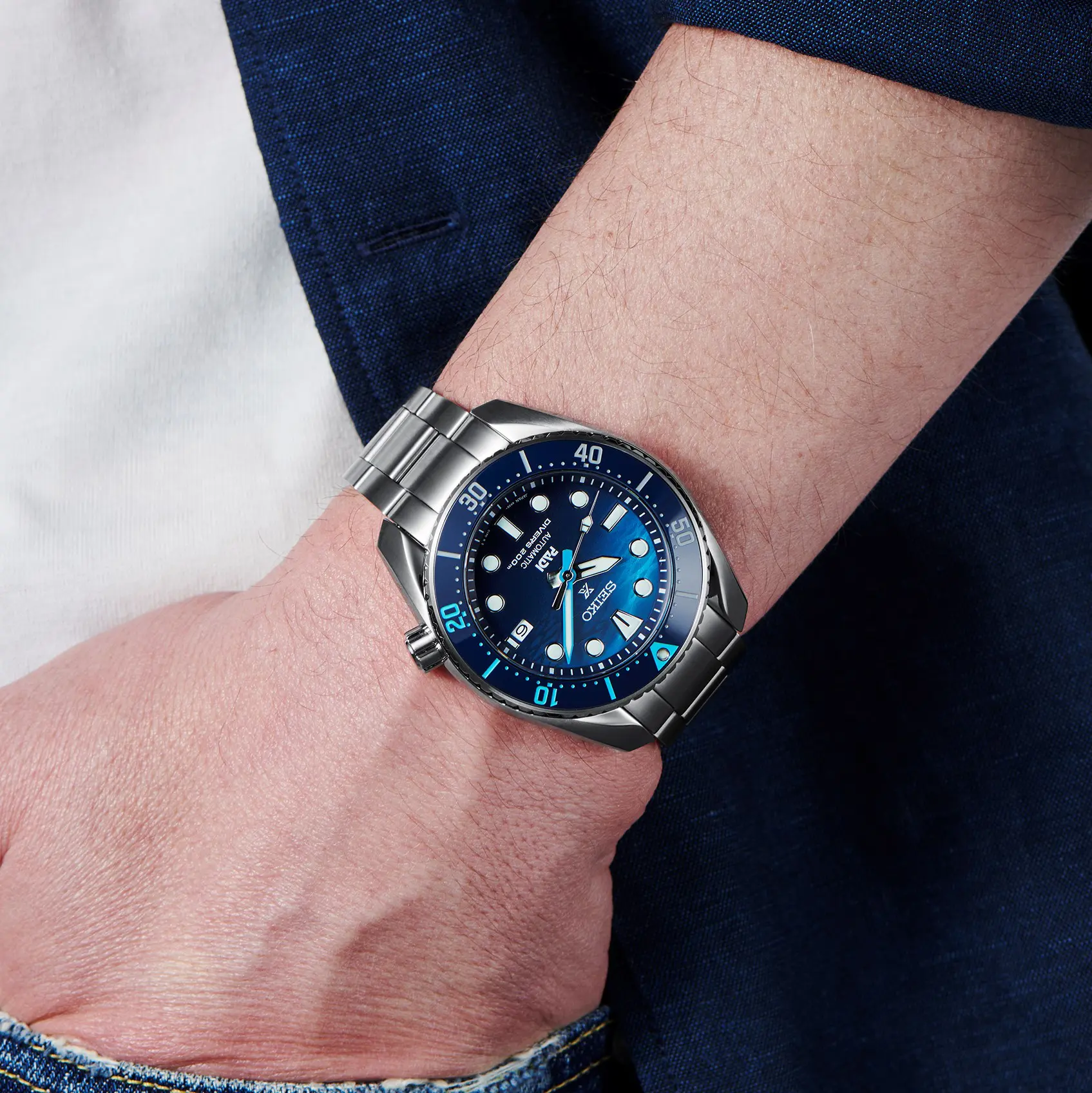 SEIKO PROSPEX SPB375J1 GREAT BLUE SUMO SCUBA PADI AUTOMATIC SPECIAL EDITION MEN WATCH - Image 7