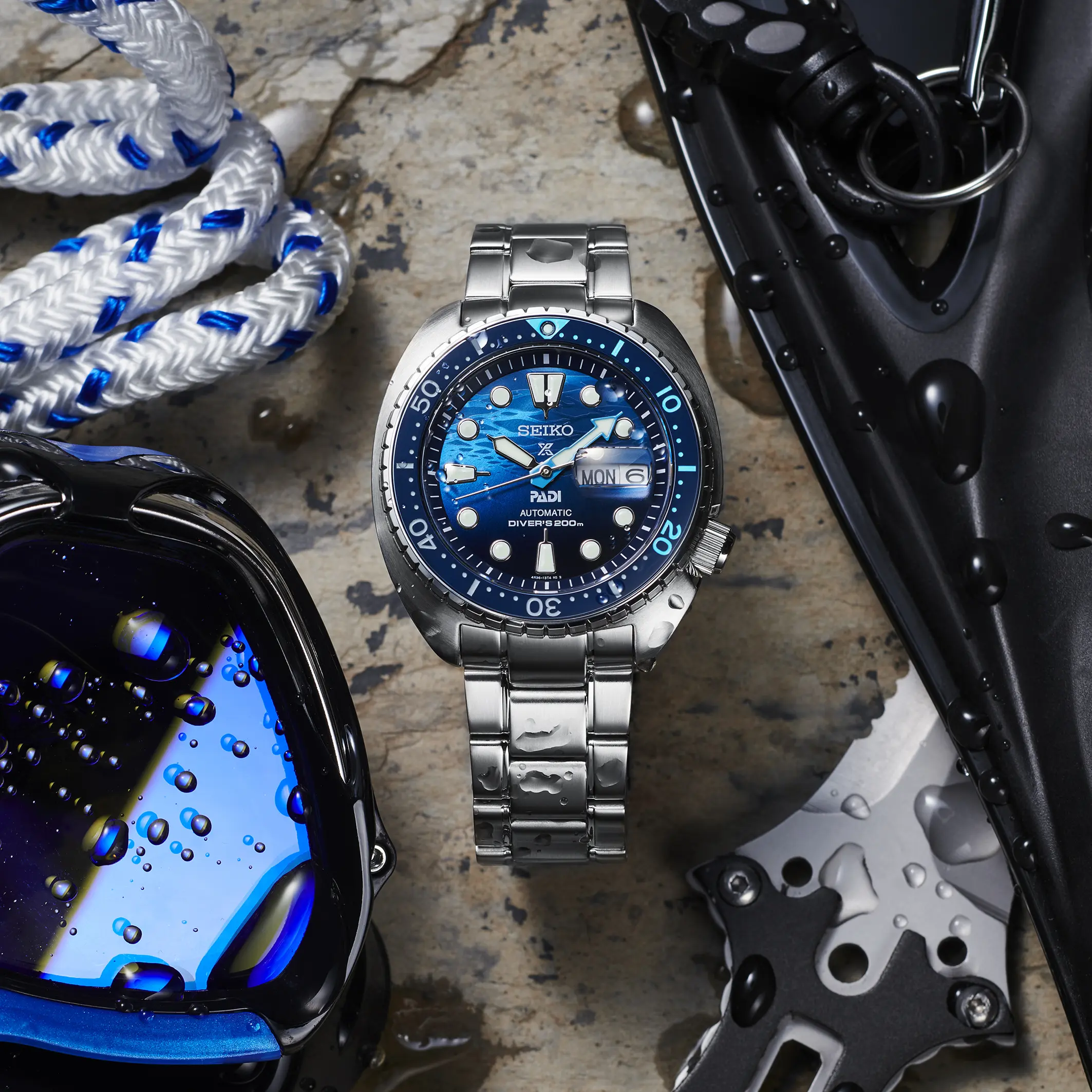 SEIKO PROSPEX SRPK01K1 GREAT BLUE TURTLE SCUBA PADI AUTOMATIC SPECIAL EDITION MEN WATCH - Image 6