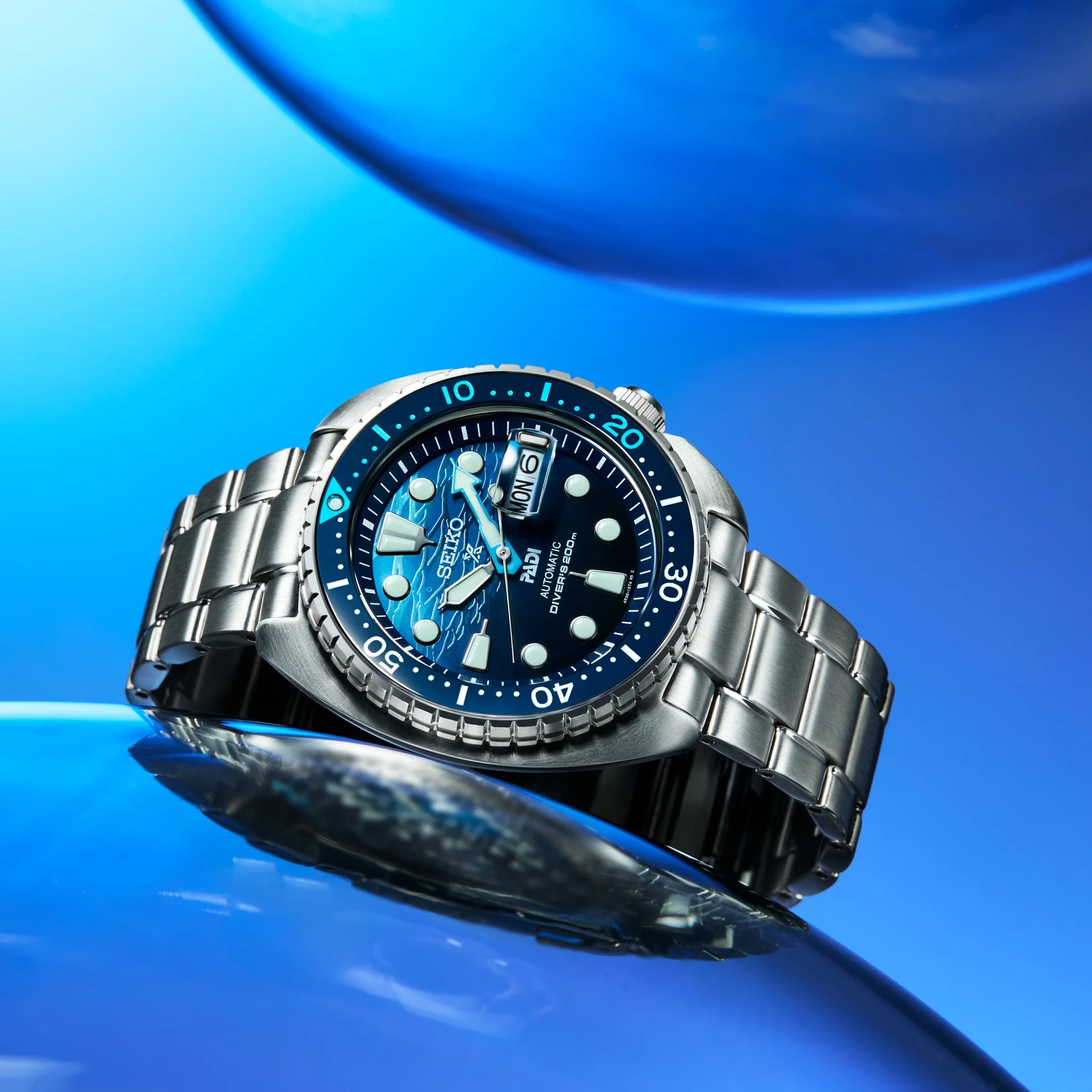 SEIKO PROSPEX SRPK01K1 GREAT BLUE TURTLE SCUBA PADI AUTOMATIC SPECIAL EDITION MEN WATCH - Image 9