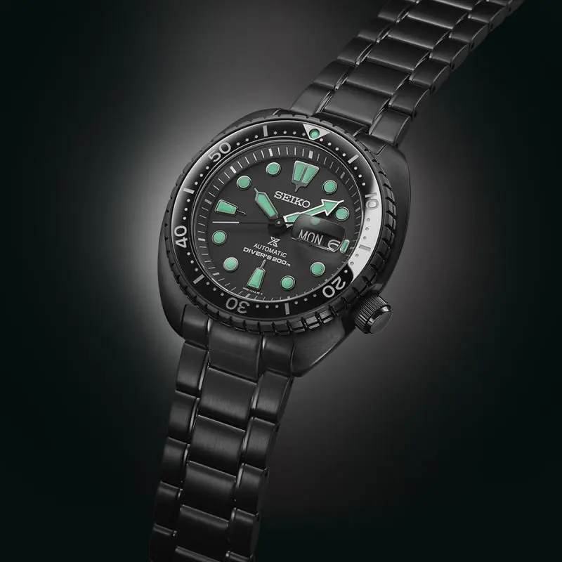 SEIKO PROSPEX SRPK43K1 BLACK SERIES NIGHT VISION TURTLE DIVER MEN WATCH - Image 4