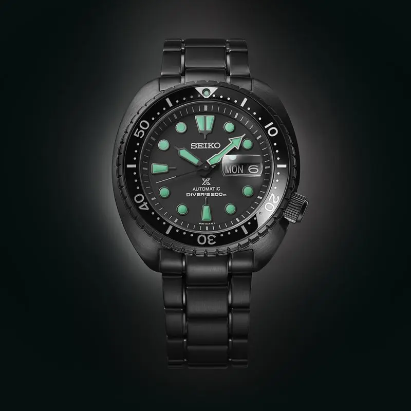SEIKO PROSPEX SRPK43K1 BLACK SERIES NIGHT VISION TURTLE DIVER MEN WATCH - Image 6