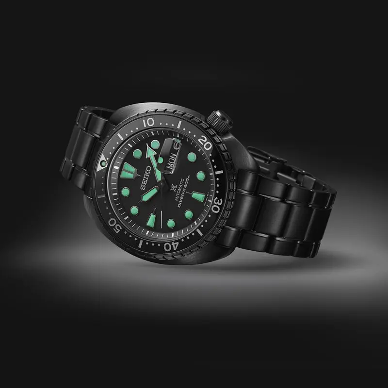 SEIKO PROSPEX SRPK43K1 BLACK SERIES NIGHT VISION TURTLE DIVER MEN WATCH - Image 7