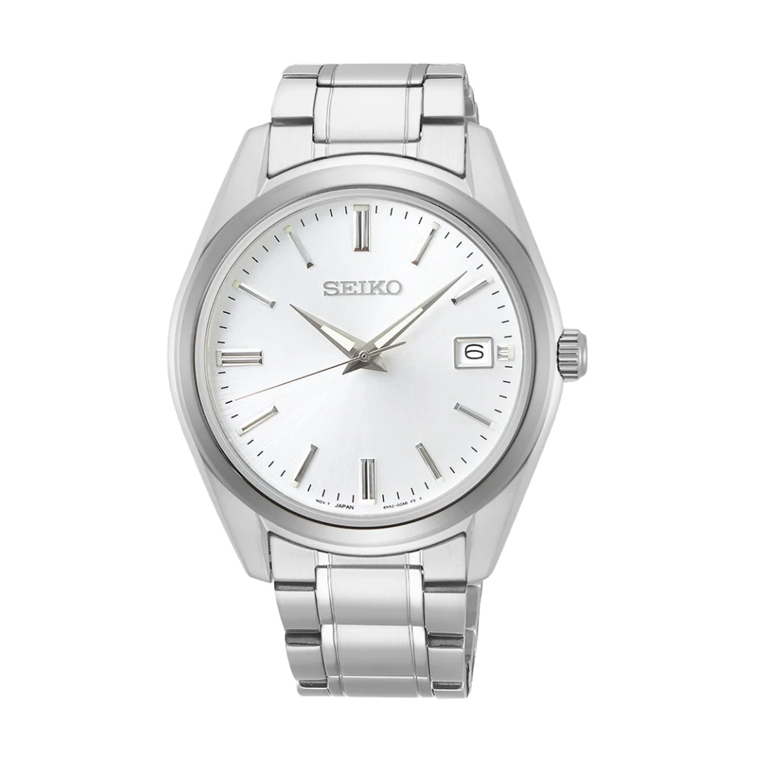 SEIKO SUR307P1 QUARTZ SILVER DIAL MEN WATCH