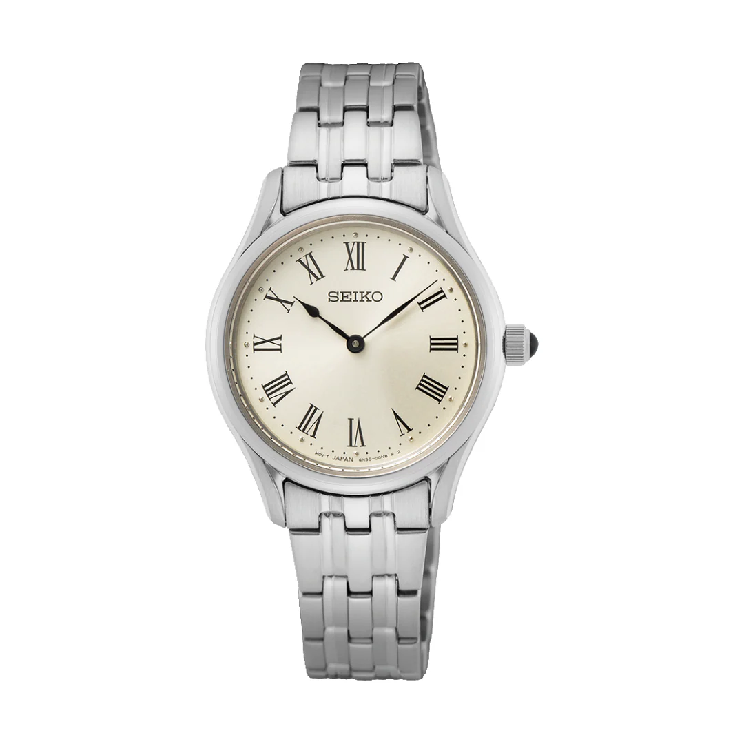 SEIKO SWR069P1 QUARTZ CLASSIC BEIGE ROMAN DIAL WOMEN WATCH