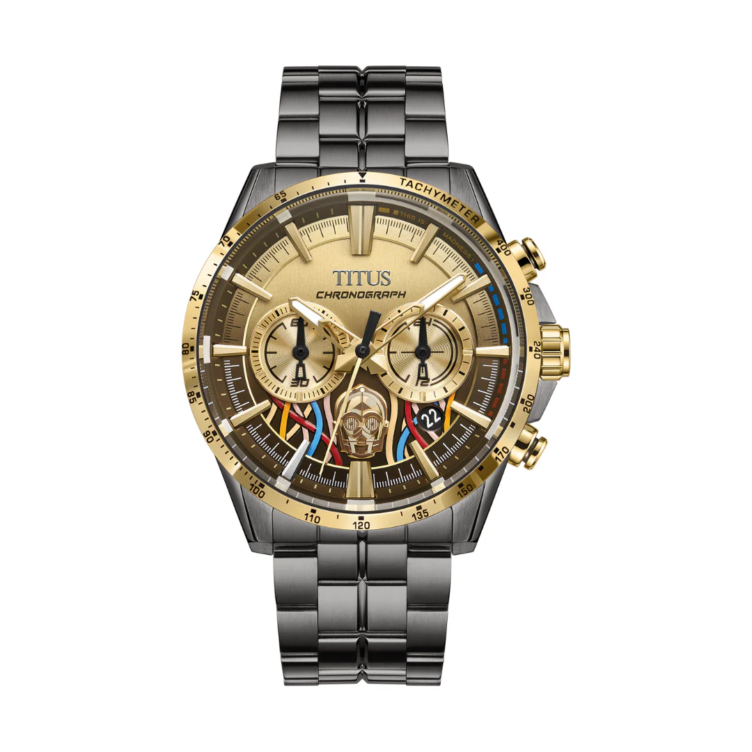 SOLVIL ET TITUS X STAR WARS 'C-3PO' W06-03365-004 LIMITED EDITION SABER CHRONOGRAPH QUARTZ MEN WATCH