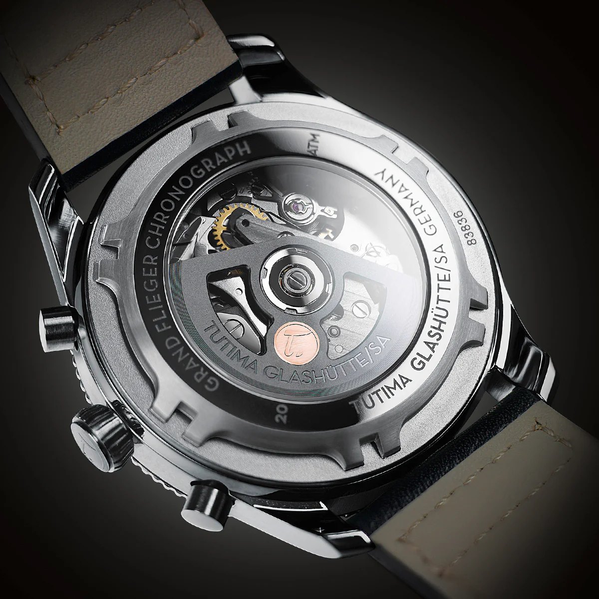 TUTIMA GLASHÜTTE GRAND FLIEGER AIRPORT CHRONOGRAPH 6407-03 AUTOMATIC MEN WATCH - Image 3